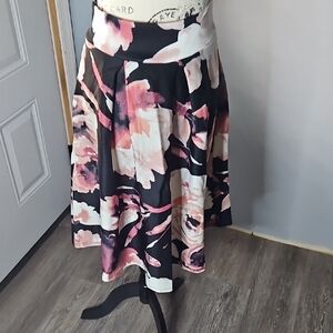 Floral Black and Pink Women's Skirt